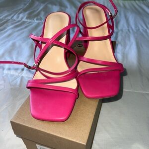 Pink heeled sandals